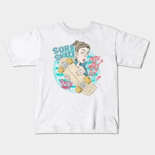 Surf skate - streets await Kids T-Shirt